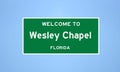 Wesley Chapel, Florida city limit sign. Town sign from the USA