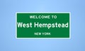 West Hempstead, New York city limit sign. Town sign from the USA