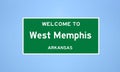 West Memphis, Arkansas city limit sign. Town sign from the USA Royalty Free Stock Photo