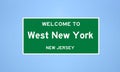 West New York, New Jersey city limit sign. Town sign from the USA
