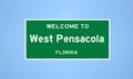 West Pensacola, Florida city limit sign. Town sign from the USA