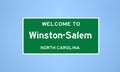 Winston-Salem, North Carolina city limit sign. Town sign from the USA
