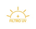 Isolated UV Blocking Filter Symbol Spanish Version.