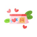 Isolated valentines calendar Royalty Free Stock Photo