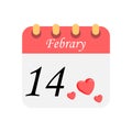 Isolated valentines calendar Royalty Free Stock Photo