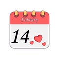 Isolated valentines calendar Royalty Free Stock Photo