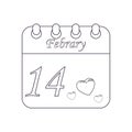 Isolated valentines calendar Royalty Free Stock Photo