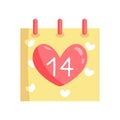 Isolated valentines calendar Royalty Free Stock Photo