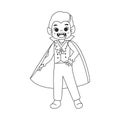 Isolated vampire draw costume vector illustration