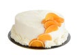 Isolated vanilla orange cake on white Royalty Free Stock Photo