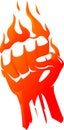 Blazing Red Fire Uprising Fist Symbol