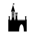 Vector ancient gothic castle black silhouette Royalty Free Stock Photo