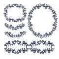 Isolated vector black and white design with decorative vignette ornaments.