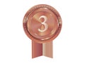 Isolated vector bronze award medal ribbon badge Royalty Free Stock Photo