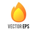 Vector cartoon styled depicted as gradient orange, yellow flickering flame fire icon Royalty Free Stock Photo