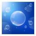 Realistic High Quality Bubbles Soap on Colored Background Royalty Free Stock Photo