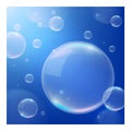 Realistic High Quality Bubbles Soap on Colored Background Royalty Free Stock Photo