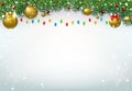 3D High Quality Origami Merry Christmas and Happy New Year Background with Falling Snow . Isolated Vector Elements Royalty Free Stock Photo