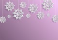 3D High Quality Origami Merry Christmas and Happy New Year Background with Falling Snow . Isolated Vector Elements Royalty Free Stock Photo