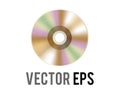 Vector gold optical computer disc icon, used to represent CD, DVD and related film, music content, album