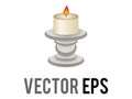 Isolated vector gradient light candle with fire flame icon