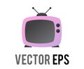 Vector gradient purple classic television icon