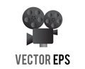 Vector gray and black classic movie camera icon