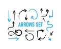 Isolated vector hand drawn arrows set on a white background. Vector EPS10 Royalty Free Stock Photo