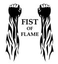 Flaming Arms Tattoo Design Abstract