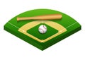 Isolated vector illustration of Baseball field Royalty Free Stock Photo