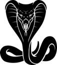 Cobra Front View Silhouette, Full Length Illustration