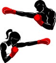 Male and Female Boxing Sport