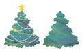 Isolated vector illustration with christmas trees