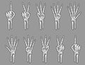 White Skeleton Hand Number Sign
