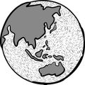 Earth Sketch, Asia Continent