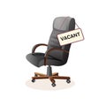 Isolated vector illustration ioffice chair. Composition with office chair and a sign vacant Royalty Free Stock Photo