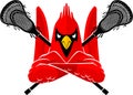 Lacrosse Sport Cardinal Bird Mascot