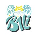 Isolated vector illustration of Lettering logo Bali