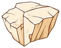 Isolated vector illustration of a light brown rough textured rock or stone element Royalty Free Stock Photo