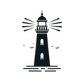 Lighthouse flat icon. Royalty Free Stock Photo