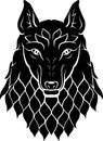 Dire Wolf Head Front Sigil Silhouette