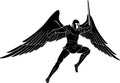 Medieval Warrior Angel Silhouette