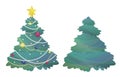 Isolated illustration with hristmas trees