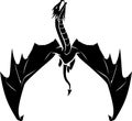 Black Dragon Front View, Isolated Symbol