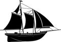 Wooden Yacht Sailboat Silhouette