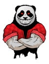 Isolated vector illustration a strong evil wild panda- man