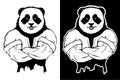 Isolated vector illustration a strong wild panda- man
