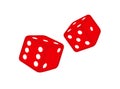 Set of red dice. Cube for table, gambling. Royalty Free Stock Photo