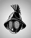 Gladiator Helm, Shadowed Medieval Object Illustration