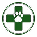 logo with medical cross, heart and pet pow shape combination